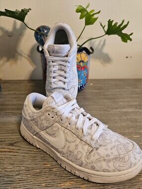 Nike Women's Dunk Low ESS Shoes 'White Paisley' DJ9955-100 Size 7.5